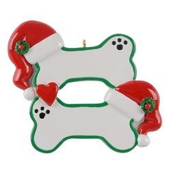 Santa Hat Dog Bones - Double